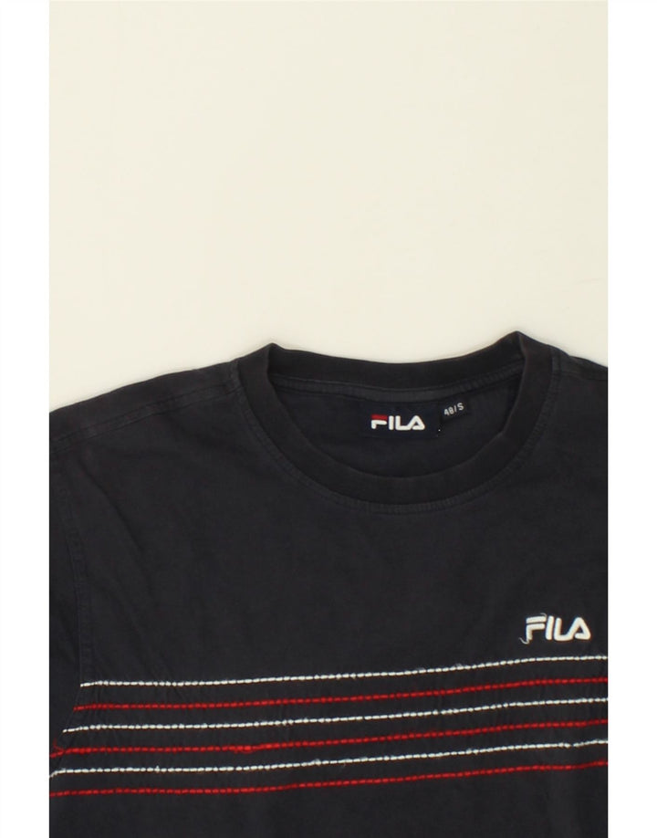 FILA Mens T-Shirt Top IT 48 Small Navy Blue Cotton Vintage Fila and Second-Hand Fila from Messina Hembry 