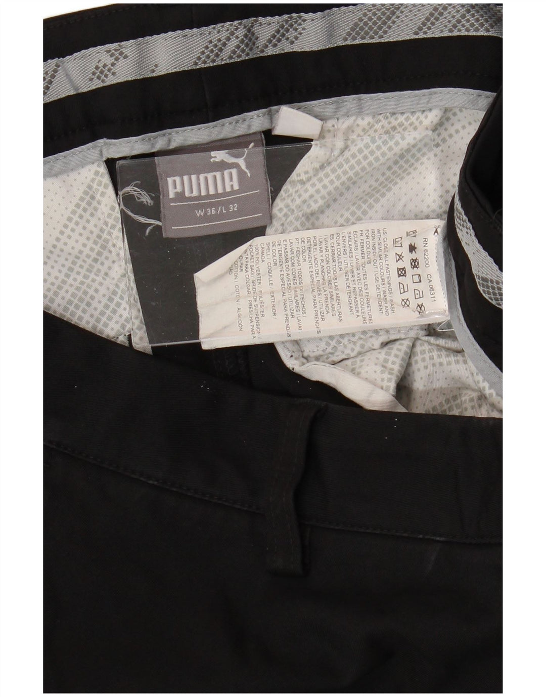 Pantaloni chino slim da uomo PUMA W36 L32 poliestere nero