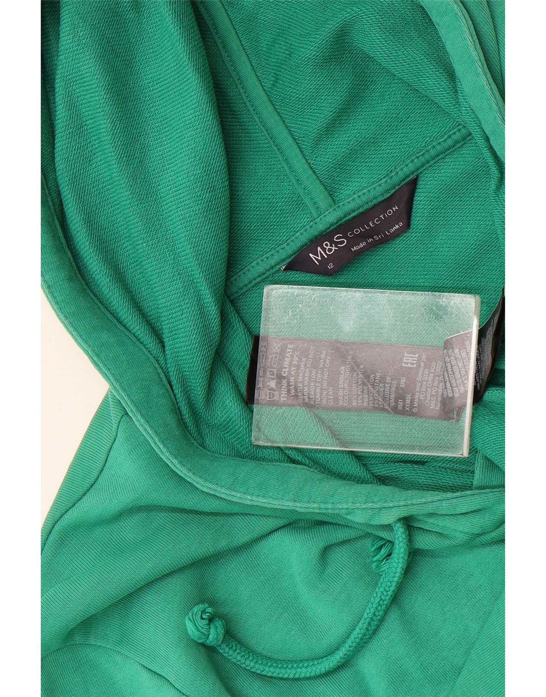 Maglione con cappuccio da donna Marks & Spencer UK 12 Cotone verde medio