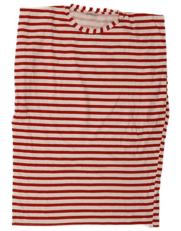 Abito T-shirt oversize da donna Zara UK 14 rosso medio a righe