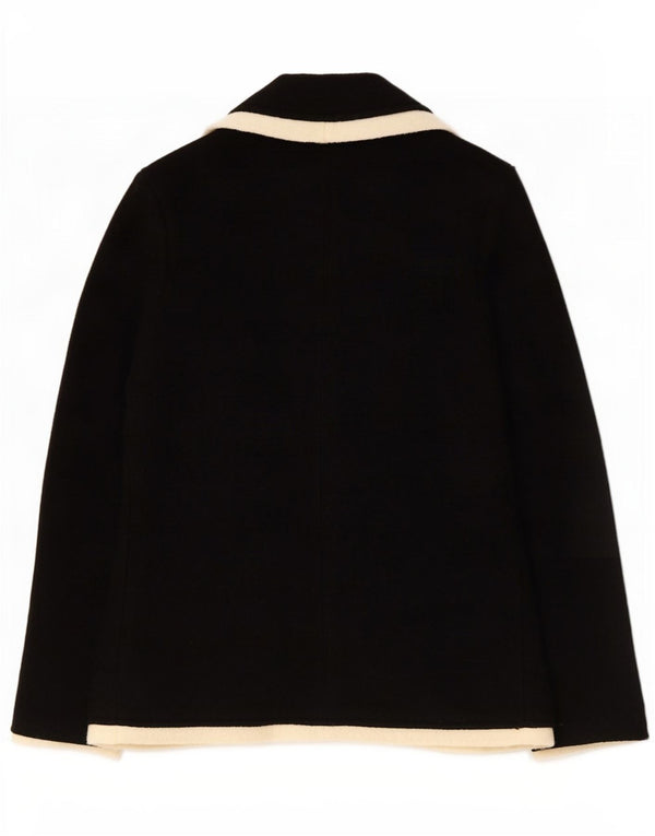 Giacca blazer in maglia a 2 bottoni da donna Zara UK 14 grande in lana nera