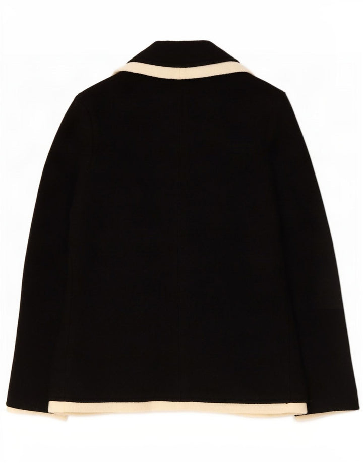 Giacca blazer in maglia a 2 bottoni da donna Zara UK 14 grande in lana nera