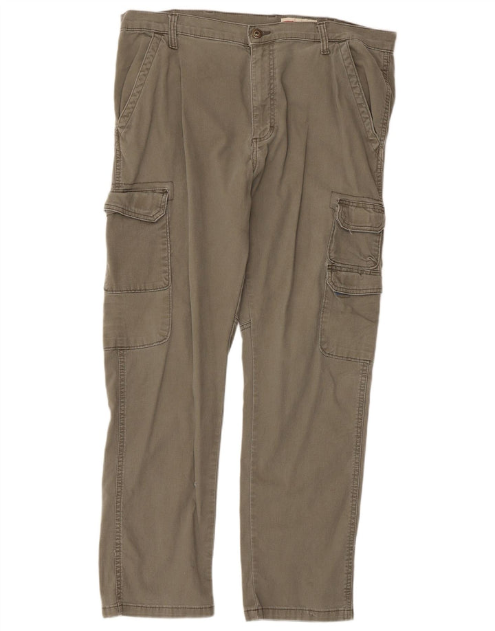 Pantaloni cargo affusolati regolari da uomo Wrangler W36 L30 cotone verde