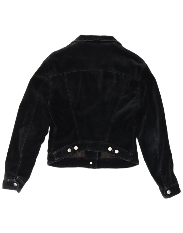 Giubbotto bomber corto da donna Katharine Hammett UK 8 piccolo cotone blu navy