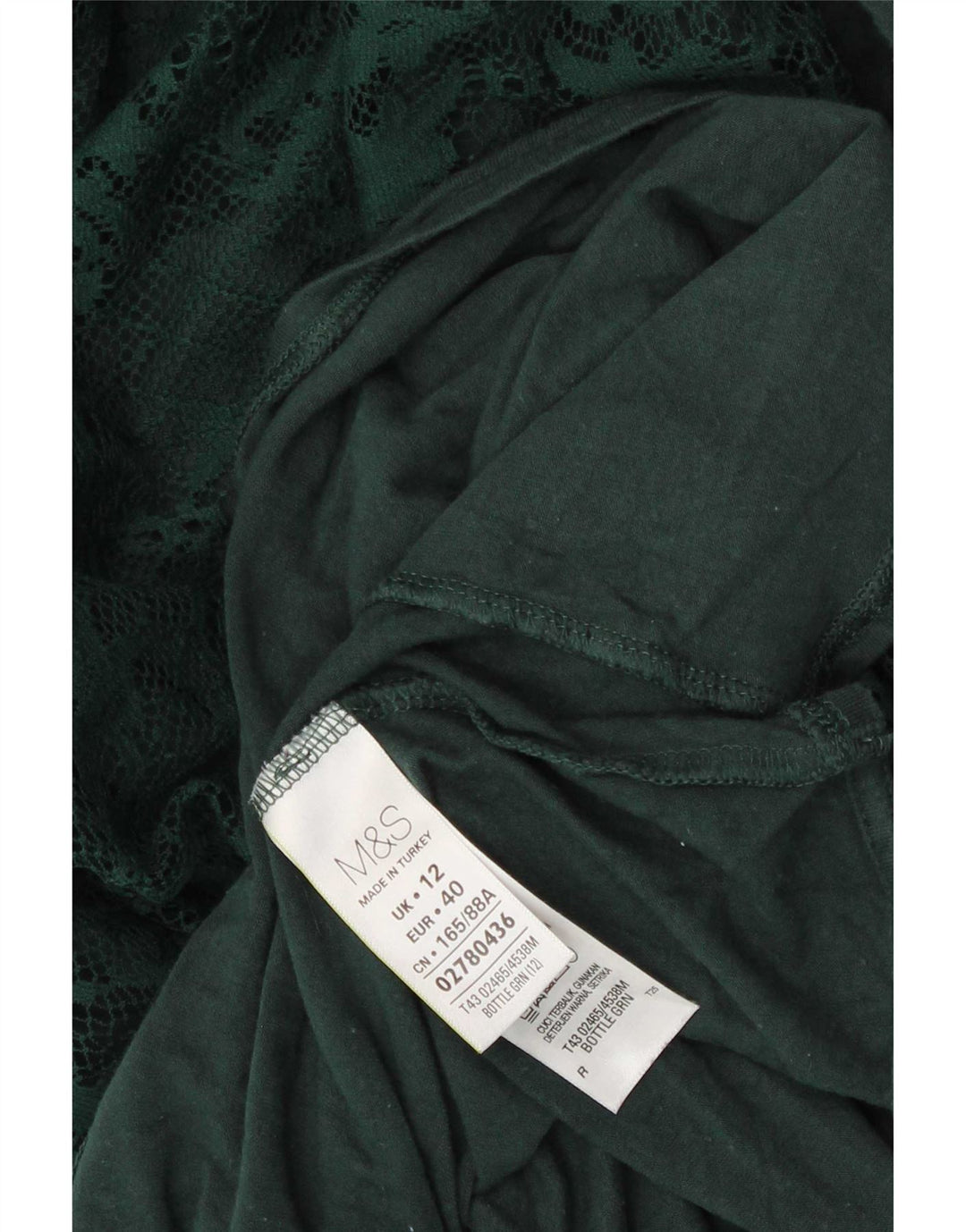 Marks & Spencer Top da donna a maniche lunghe UK 12 Viscosa Paisley verde medio