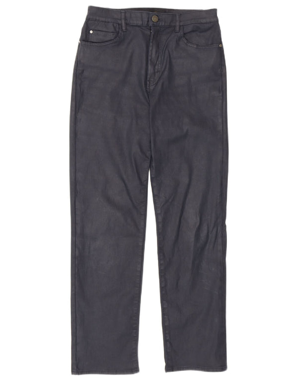 Pantaloni casual cerati dritti da donna Massimo Dutti EU 36 XS W26 L27 Navy B