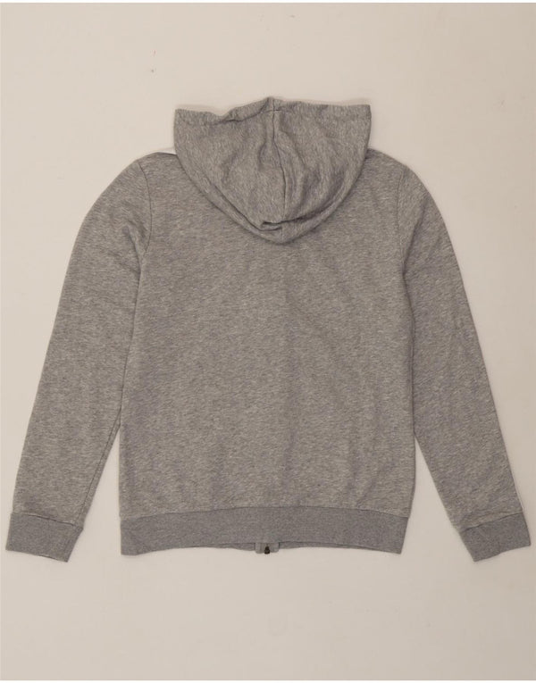 Maglione con cappuccio e zip da donna Adidas UK 8/10 Piccolo cotone chiazzato grigio