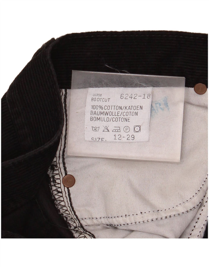 Pantaloni dritti in velluto a coste a vita alta da donna LEE US 12 Large W29 L30 neri