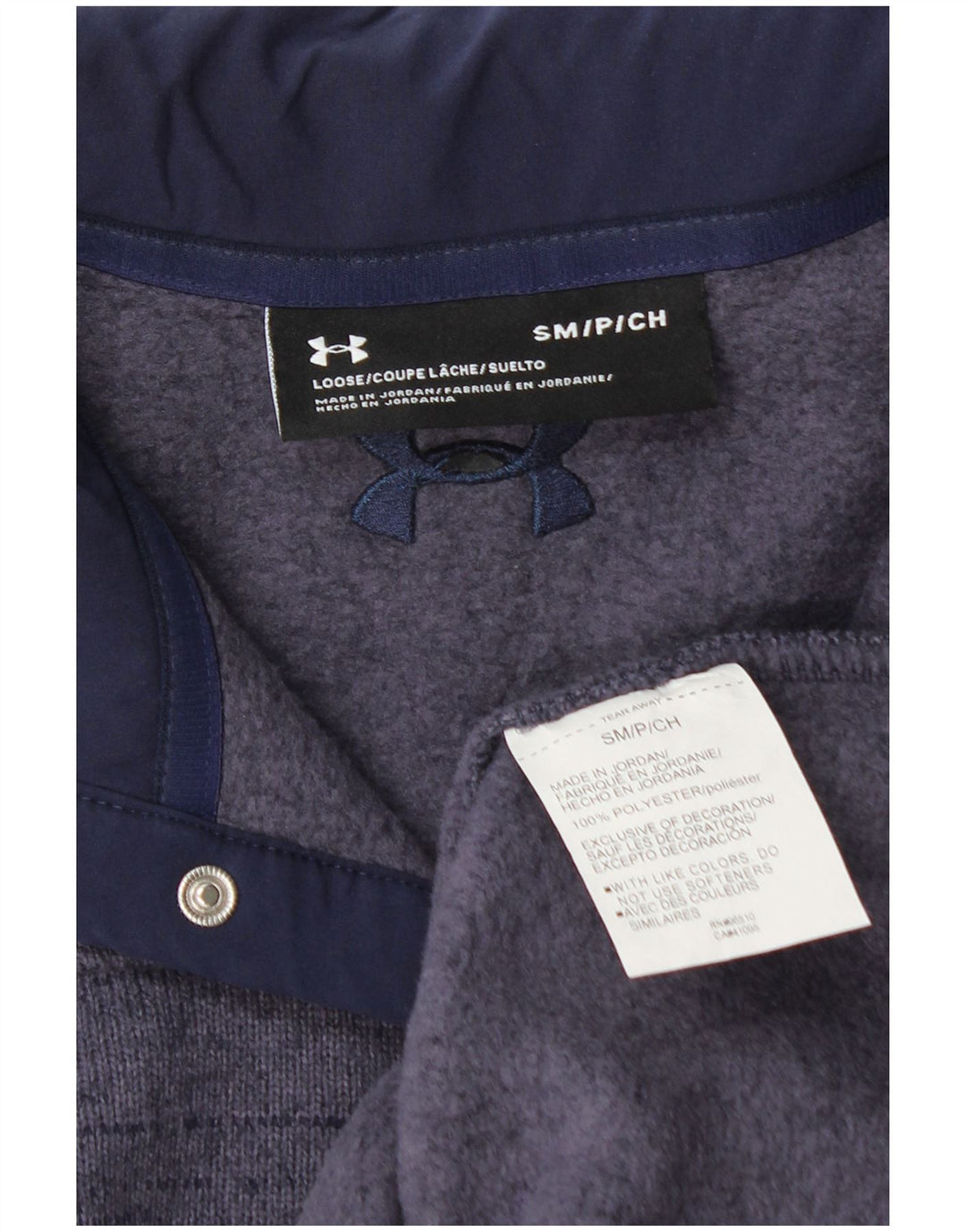 Felpa da uomo Under Armour con collo abbottonato, maglione piccolo, viola, in poliestere