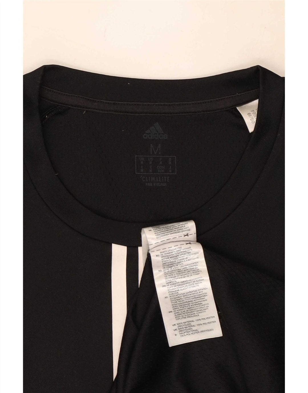 Adidas Uomo Climalite Top manica lunga medio poliestere nero