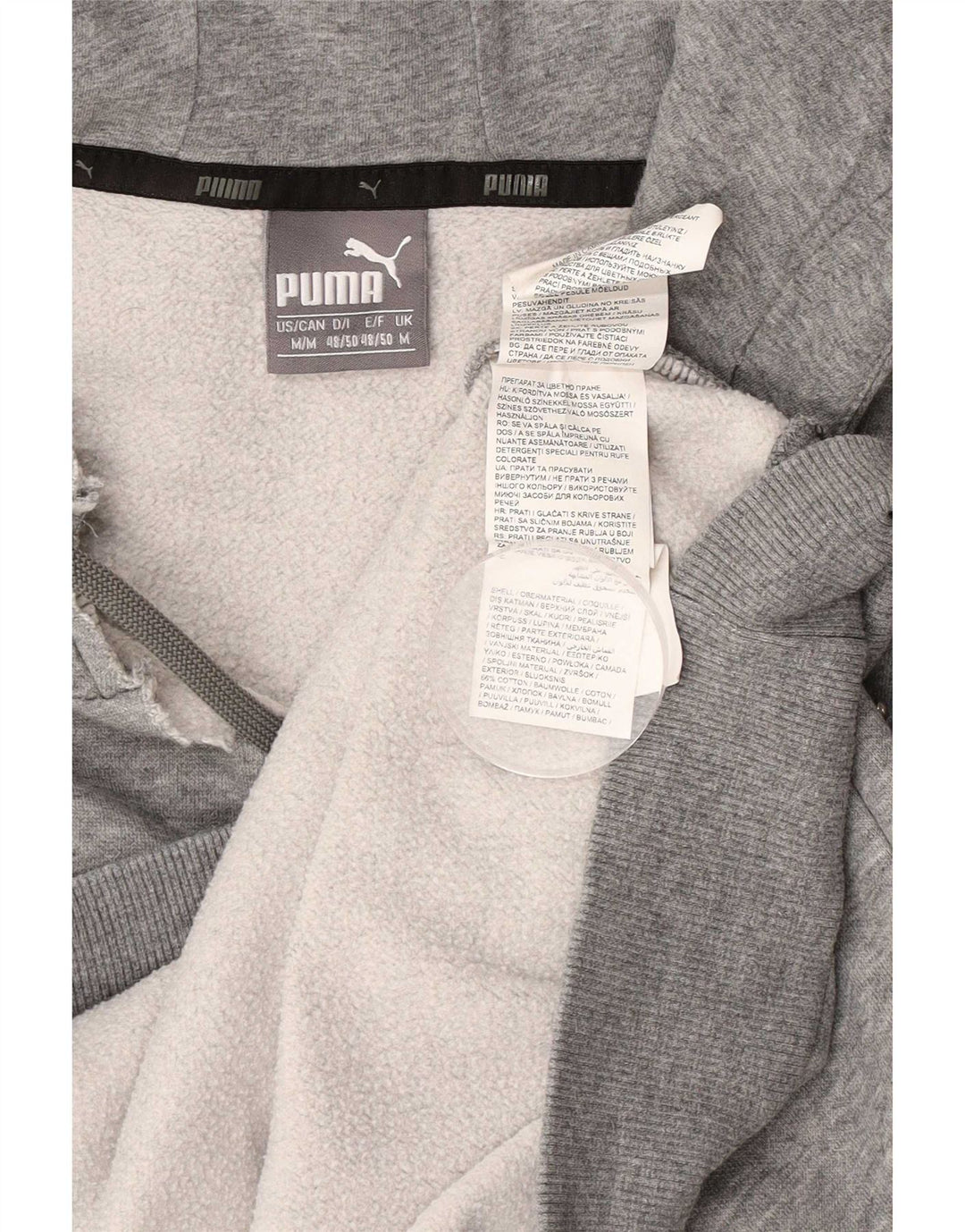 Felpa con cappuccio grafica da uomo Puma in cotone chiazzato grigio medio