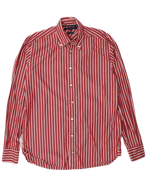 Camicia da uomo Tommy Hilfiger piccola in cotone a righe rosse