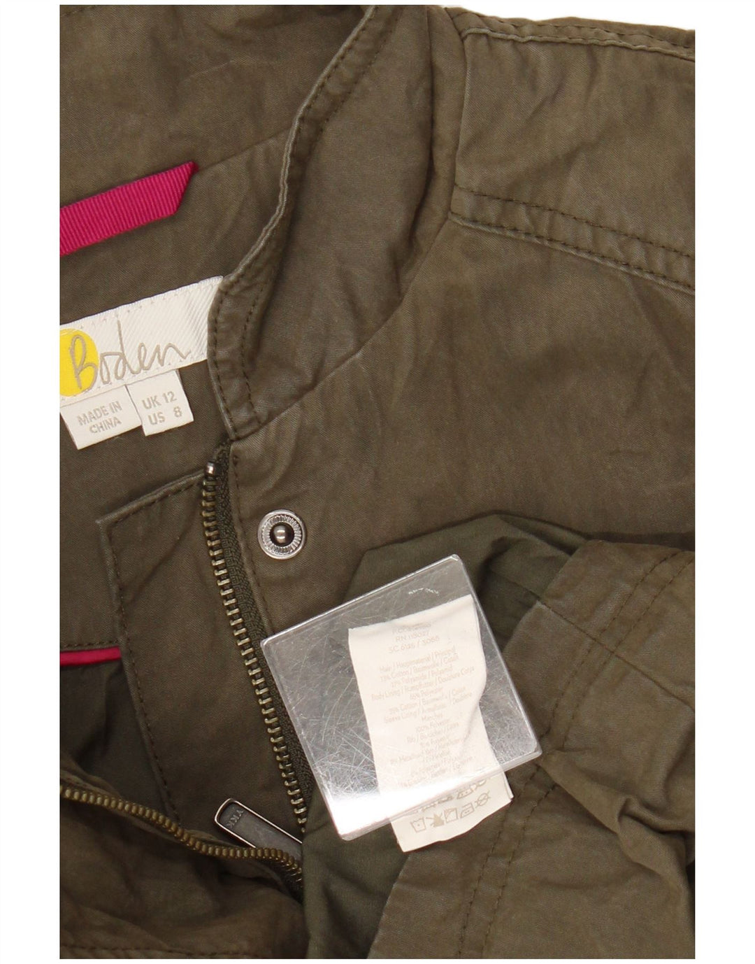 Giacca pratica da donna Boden UK 12 cotone kaki medio