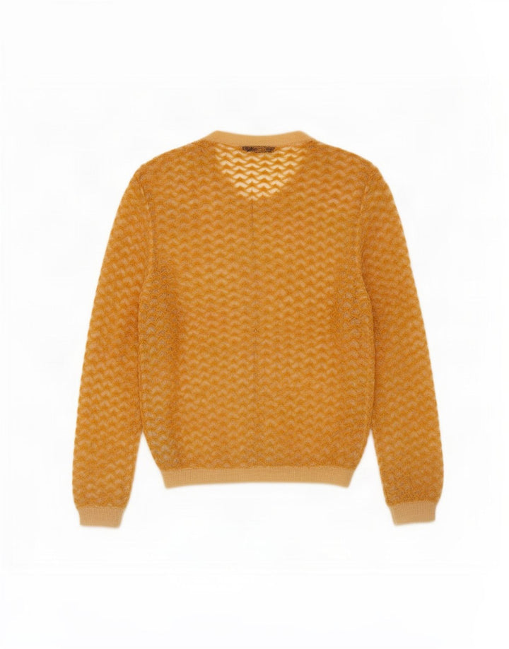 Maglione cardigan da donna Zara UK 12 nylon giallo medio