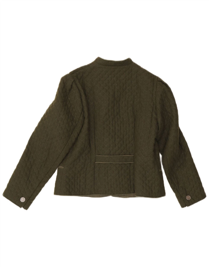 Giacca trapuntata vintage da donna UK 14 verde medio
