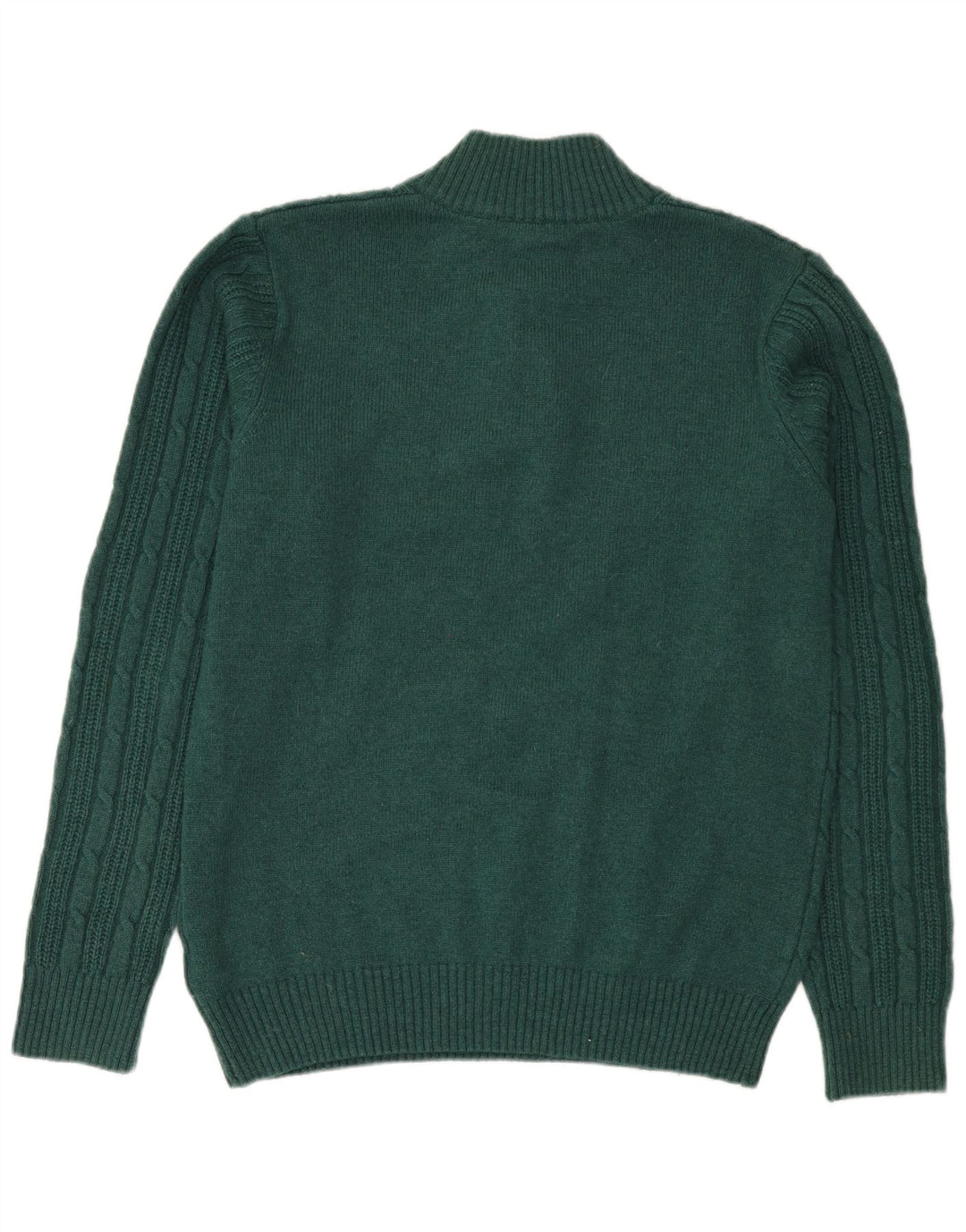 Crew Clothing Maglione da uomo con bottoni e collo in nylon verde medio