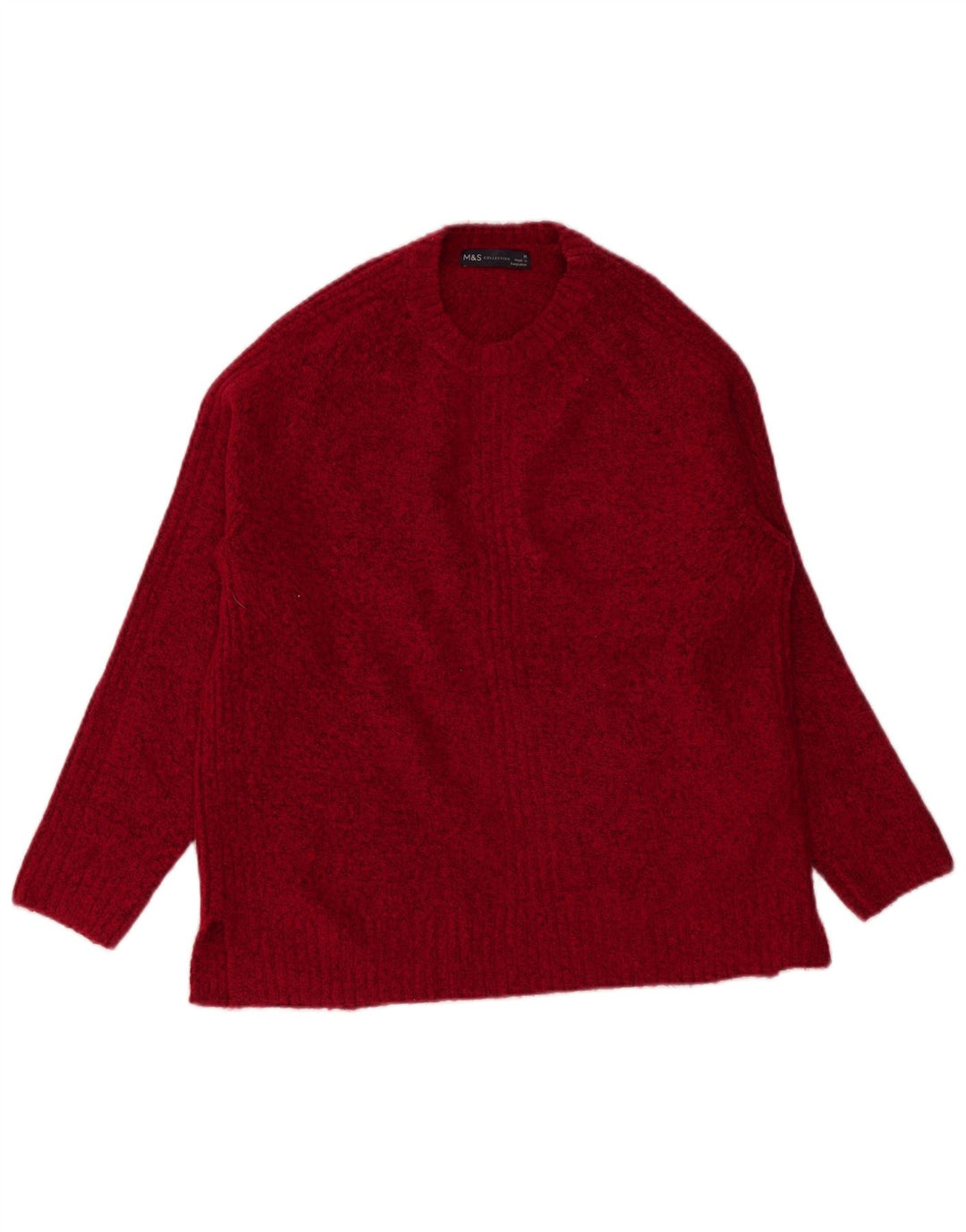 Maglione maglione girocollo da donna Marks & Spencer UK 14 Borgogna medio