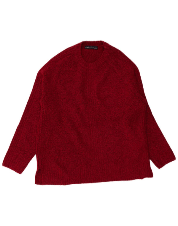 Maglione maglione girocollo da donna Marks & Spencer UK 14 Borgogna medio
