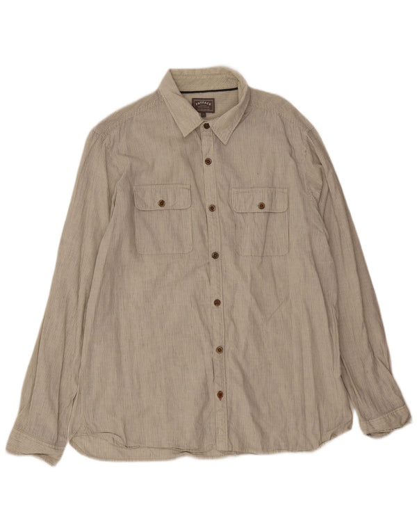 Camicia da uomo Fat Face Grande lino gessato beige