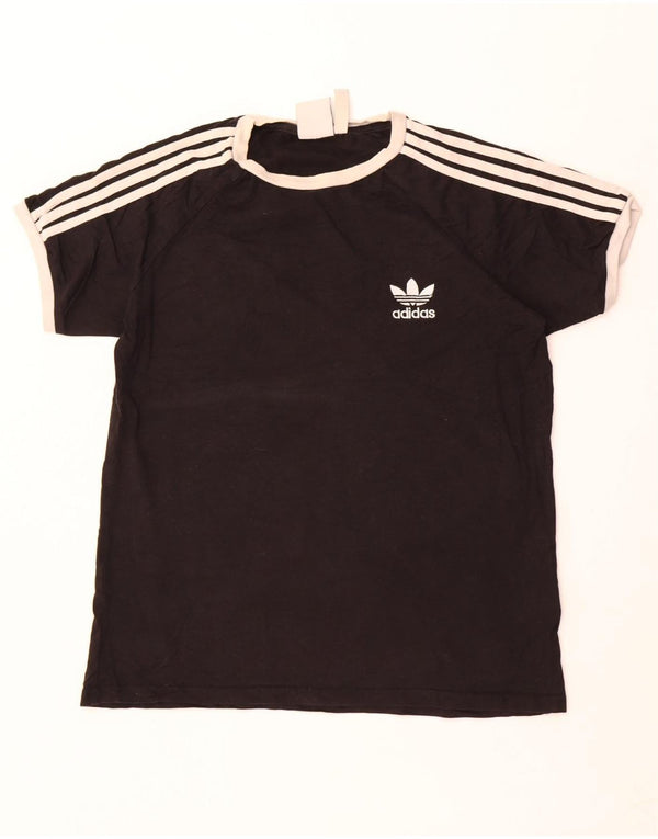 Adidas Womens T-Shirt Top UK 14 Medium Black Colourblock