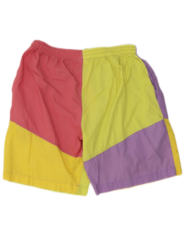Pantaloncini casual grafici da uomo vintage XL W38 in cotone color block multicolore