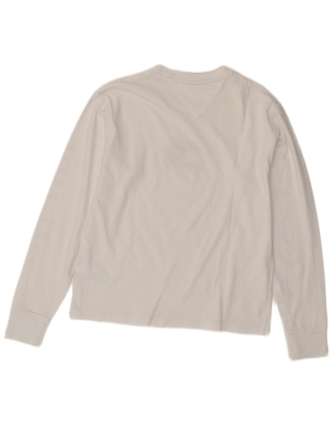 TOMMY HILFIGER T-shirt grafica da donna Top UK 10 piccola cotone bianco