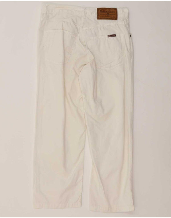 Pantaloni casual dritti da donna Marlboro Classics W34 L25 cotone bianco