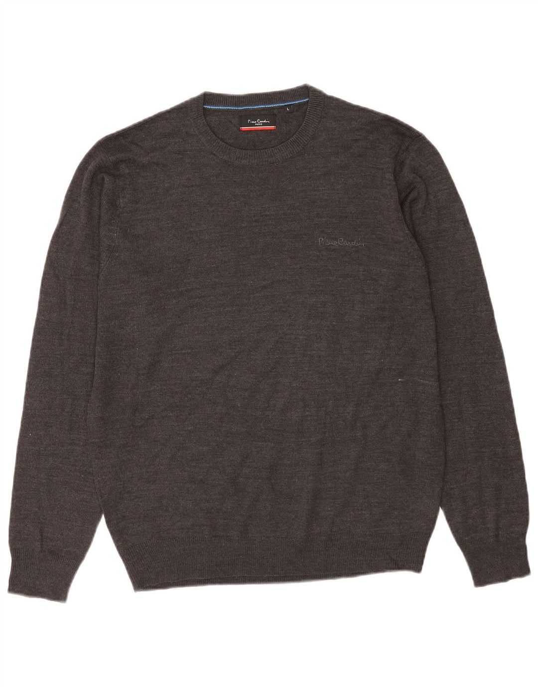 Maglione maglione girocollo da uomo Pierre Cardin grande acrilico grigio