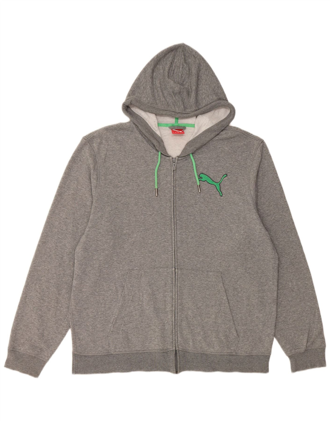 Felpa con cappuccio e zip PUMA da uomo XL grigia screziata