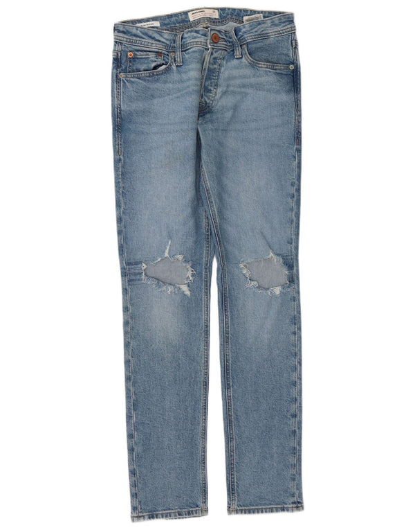 Jack & Jones Uomo GLENN Jeans slim effetto consumato W30 L32 cotone blu