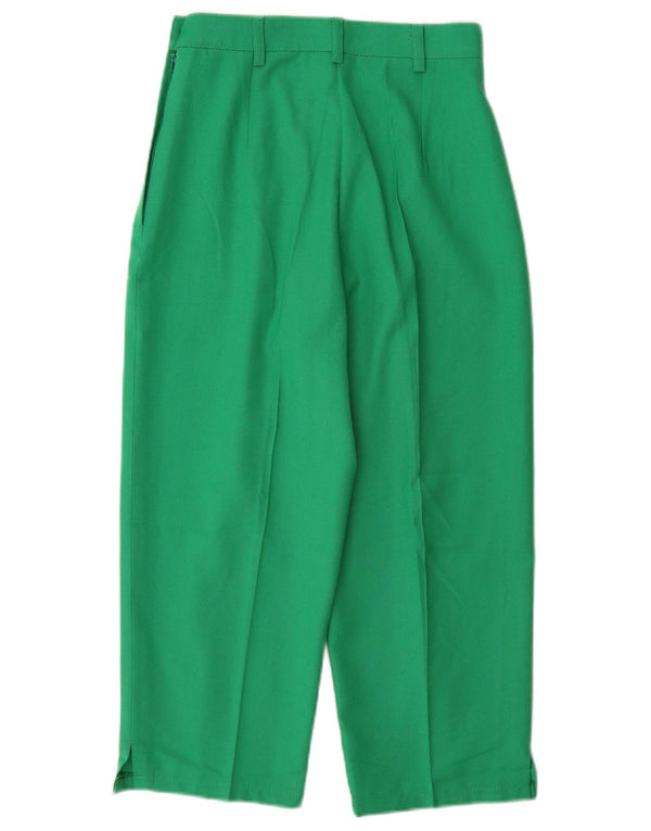 TRAFFIC Pantaloni Capri a vita alta da donna UK 10 Small W24 L21 Verde