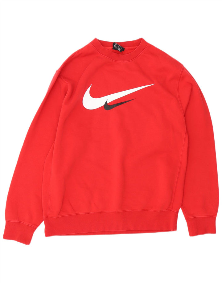 NIKE Felpa con grafica da uomo Maglione rosso medio in cotone