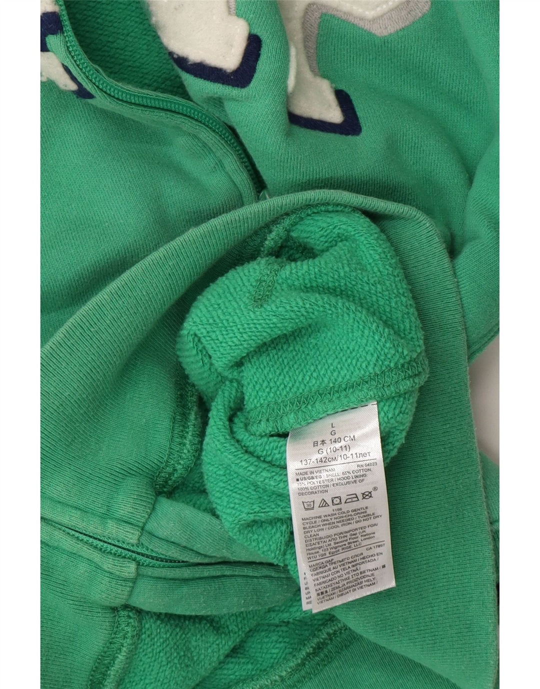 GAP Boys Graphic Zip Hoodie Sweater 9-10 Years Large  Green Vintage Gap and Second-Hand Gap from Messina Hembry 