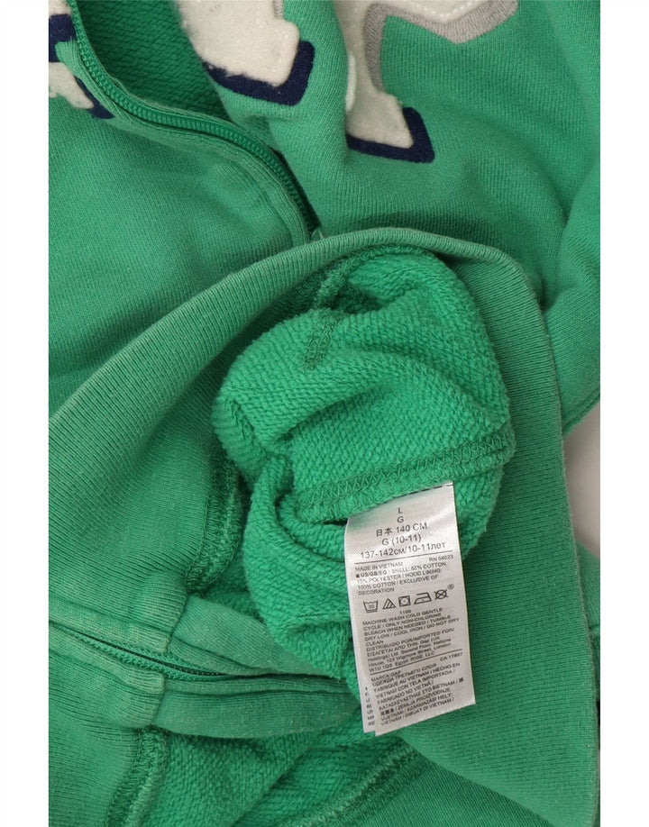 GAP Boys Graphic Zip Hoodie Sweater 9-10 Years Large  Green Vintage Gap and Second-Hand Gap from Messina Hembry 