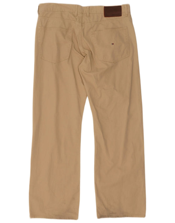 Pantaloni casual dritti da uomo Tommy Hilfiger W36 L32 in cotone beige
