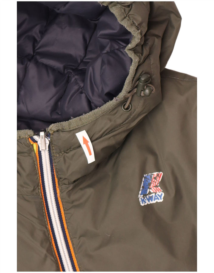 Giacca imbottita reversibile con cappuccio da uomo K-Way UK 38 Verde medio Poliammide