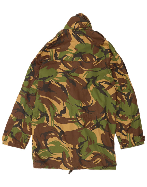 Giacca militare vintage da uomo UK 40 Large Green Camouflage Cotton Army