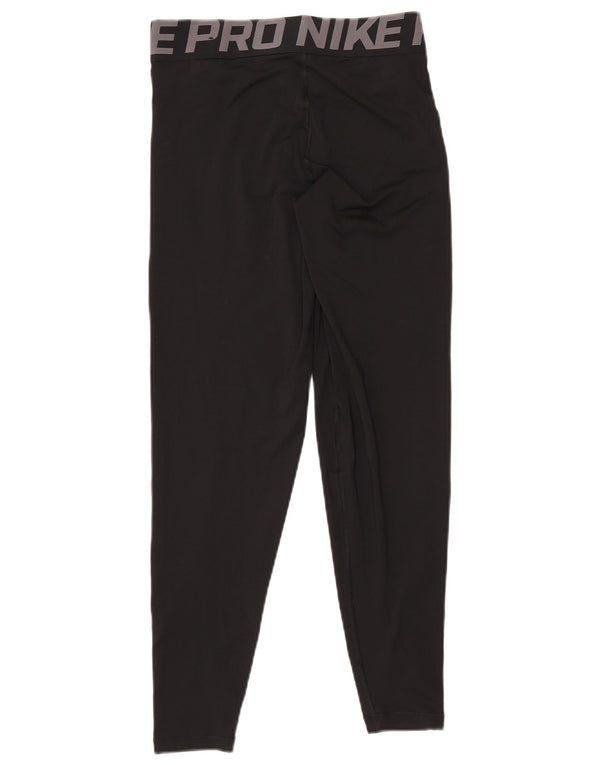 NIKE Womens Dri Fit Graphic Leggings UK 10 Small  Black Polyester