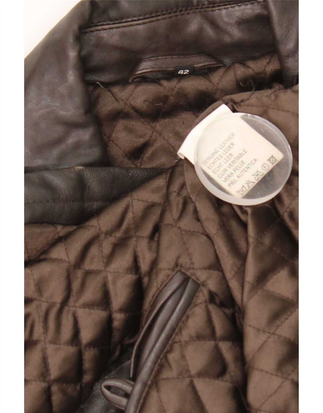 Cappotto in pelle vestibilità ampia da donna Maddox EU 42 Large Marrone