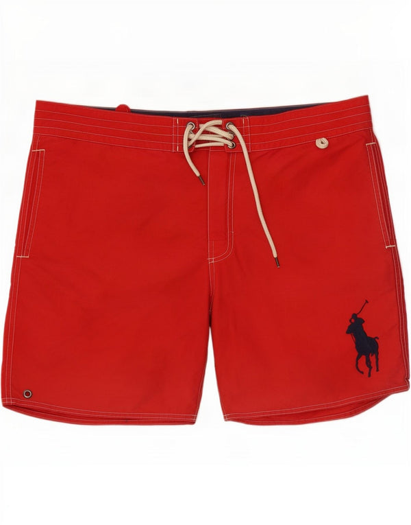 Polo Ralph Lauren Pantaloncini da bagno grafici da uomo di grandi dimensioni in cotone rosso