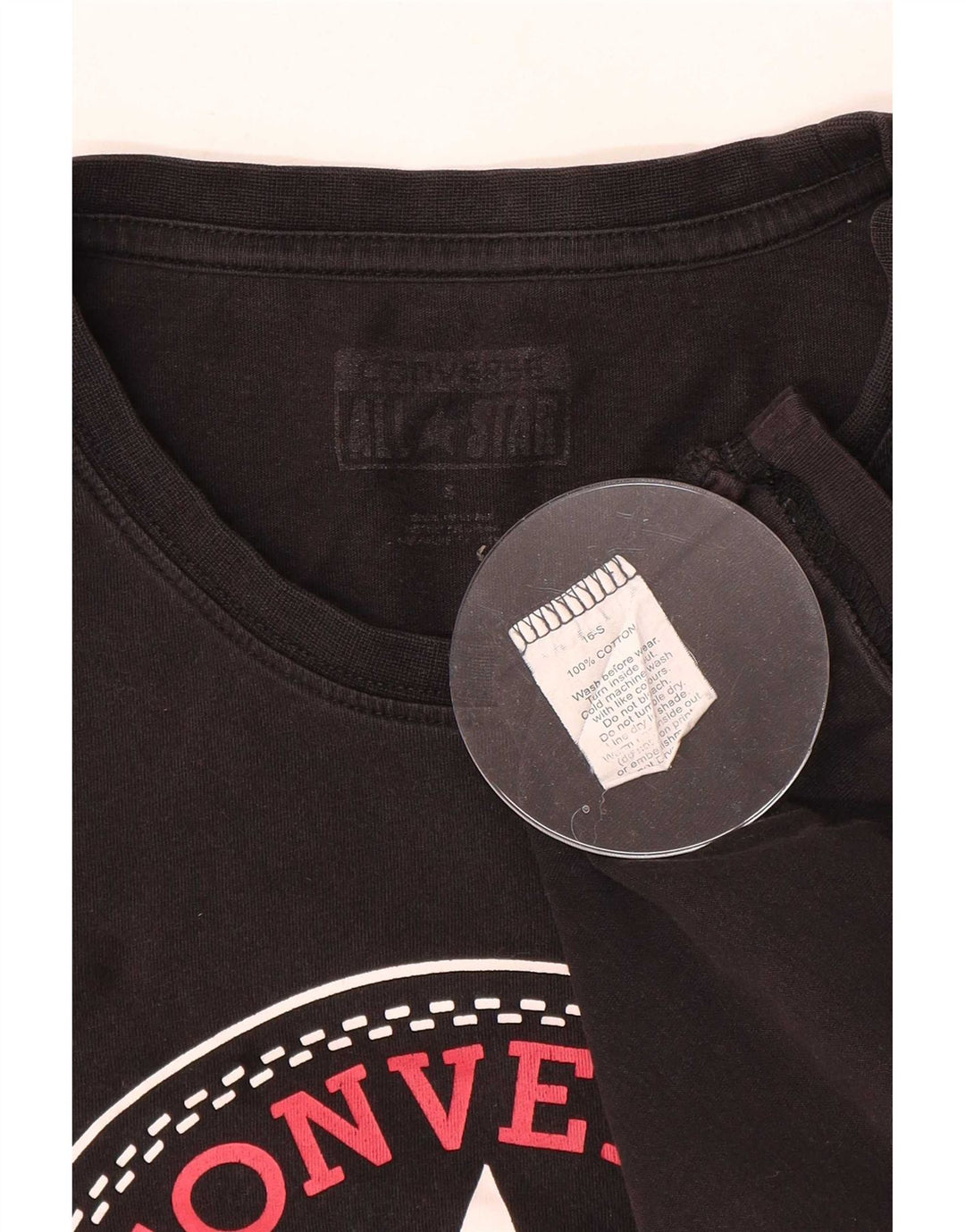 Converse T-shirt grafica da uomo Top piccola in cotone nero