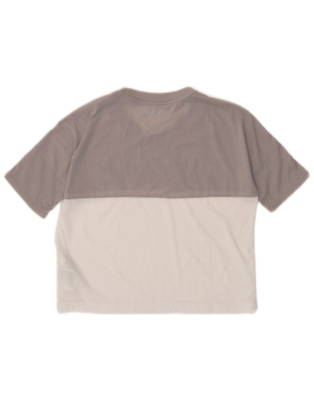 T-shirt grafica oversize corta Nike da donna UK 10 piccola in poliestere grigio
