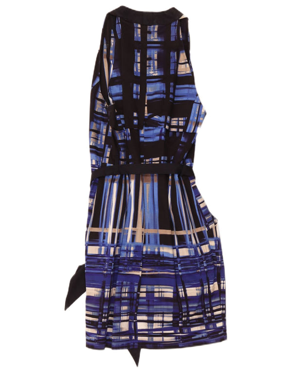 Abito basic senza maniche da donna Karen Millen UK 12 Blu medio geometrico