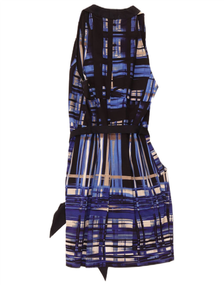 Abito basic senza maniche da donna Karen Millen UK 12 Blu medio geometrico