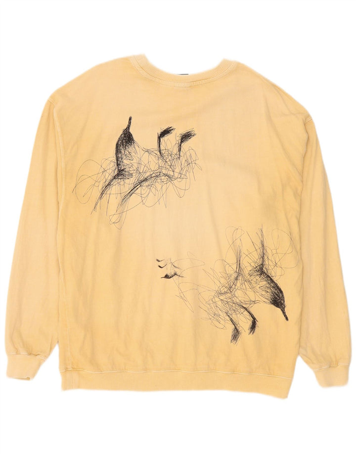 Felpa grafica da uomo Zara in cotone beige medio