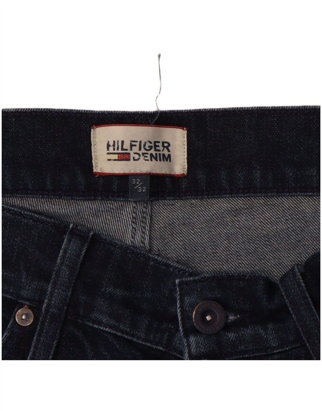 Jeans dritti da uomo Tommy Hilfiger W32 L32 cotone blu navy
