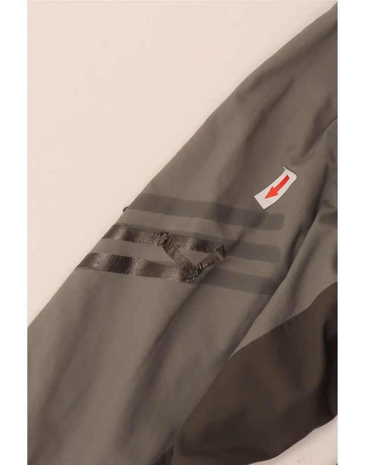 Giacca antipioggia da uomo Adidas UK 40 Large in nylon color block grigio