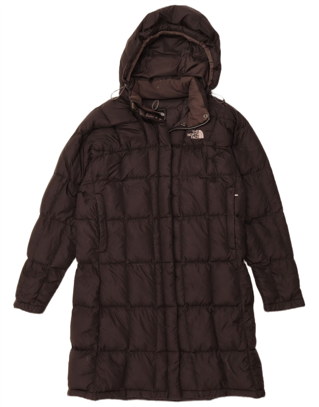 THE NORTH FACE Cappotto imbottito con cappuccio da donna UK 40 Large Nero Nylon