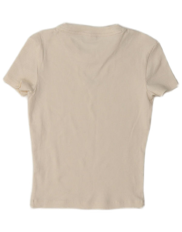 T-shirt grafica corta da donna Puma UK 10 piccola bianco sporco