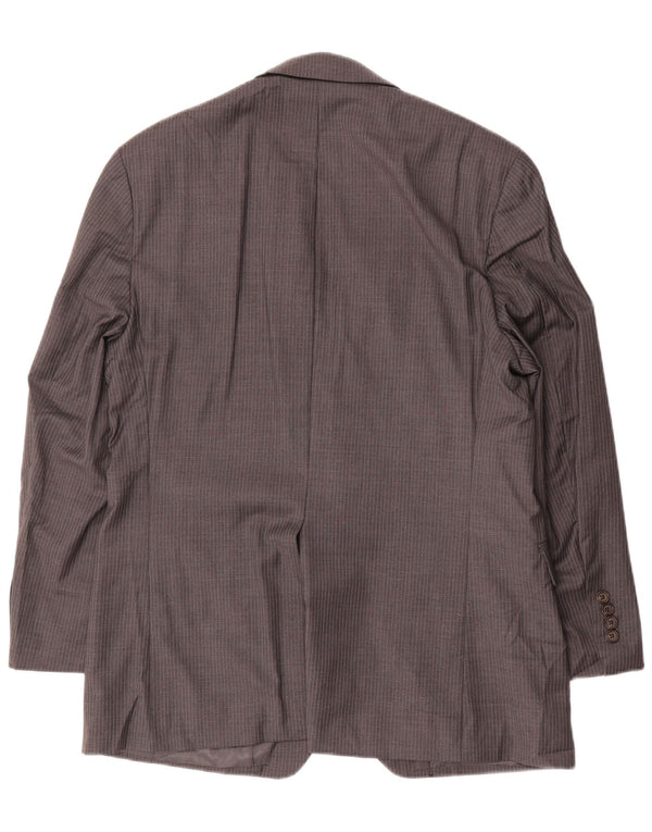 Giacca blazer da uomo a 2 bottoni Ralph Lauren UK 40 grande lana gessata grigia